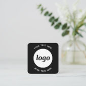 Simple Logo and Text QR Code Black Square Business スクエア名刺 (スタンド正面)
