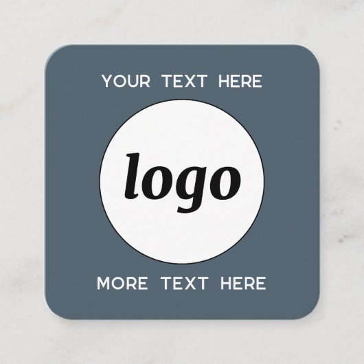 Simple Logo and Text QR Code Charcoal Gray スクエア名刺 (正面)