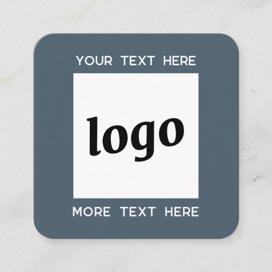 Simple Logo and Text QR Code Charcoal Gray スクエア名刺 (正面)