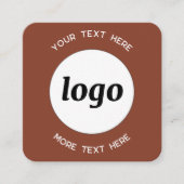 Simple Logo and Text QR Code Terracotta スクエア名刺 (正面)