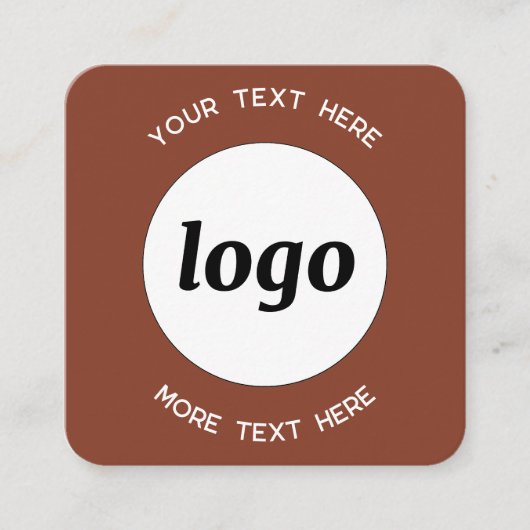 Simple Logo and Text QR Code Terracotta スクエア名刺 (正面)