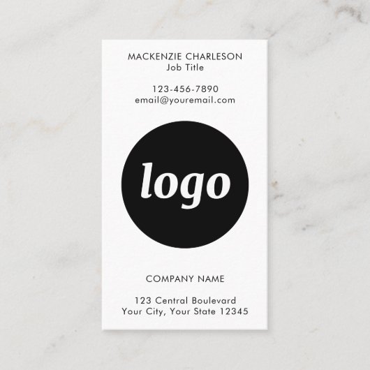 Simple Logo and Text Vertical 名刺 (正面)