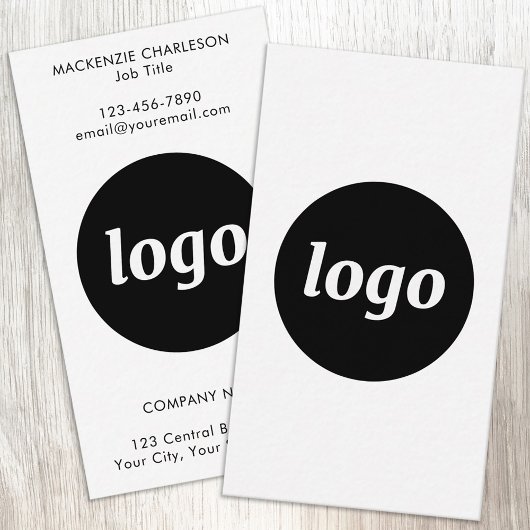 Simple Logo and Text Vertical 名刺