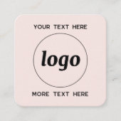 Simple Logo Appointment Card Blush Pink スクエア名刺 (正面)