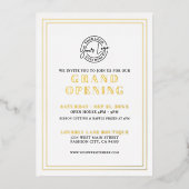 Simple Logo Business Grand Opening Gold 箔招待状 (正面)