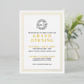 Simple Logo Business Grand Opening Gold 箔招待状 (立ち正面)
