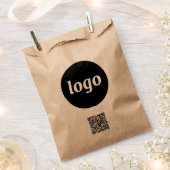 Simple Logo Business Promotional QR Code Kraft フェイバーバッグ (クリップ留めされた状態)
