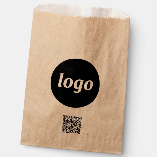 Simple Logo Business Promotional QR Code Kraft フェイバーバッグ