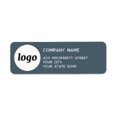 Simple Logo Company Return Address Charcoal Gray ラベル (正面)