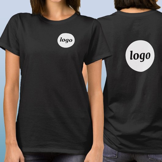 Simple Logo Crest and Back Promotional Business Tシャツ
