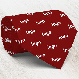 Simple Logo Pattern Dark Burgundy Red Business ネクタイ