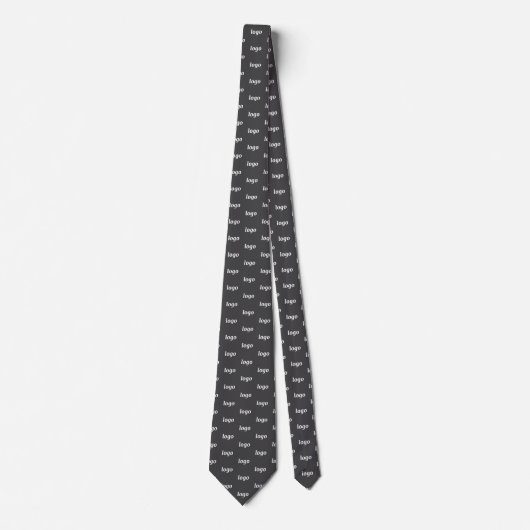 Simple Logo Pattern Dark Charcoal Gray Business ネクタイ (正面)