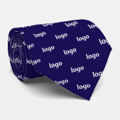 Simple Logo Pattern Navy Blue Business ネクタイ (ロール)