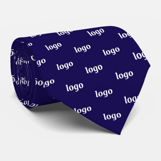 Simple Logo Pattern Navy Blue Business ネクタイ (ロール)