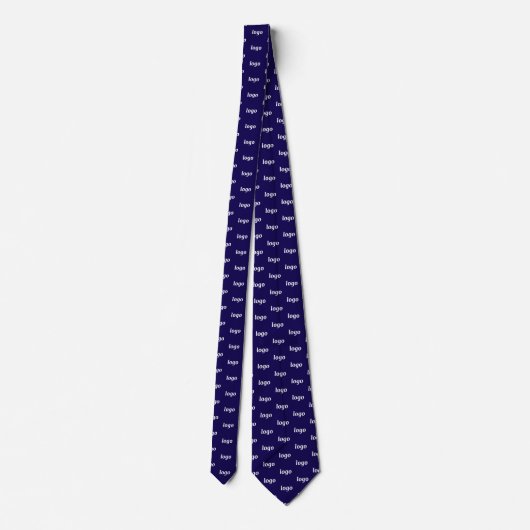 Simple Logo Pattern Navy Blue Business ネクタイ (裏面)