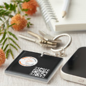Simple Logo QR Code Business Black キーホルダー (正面右)