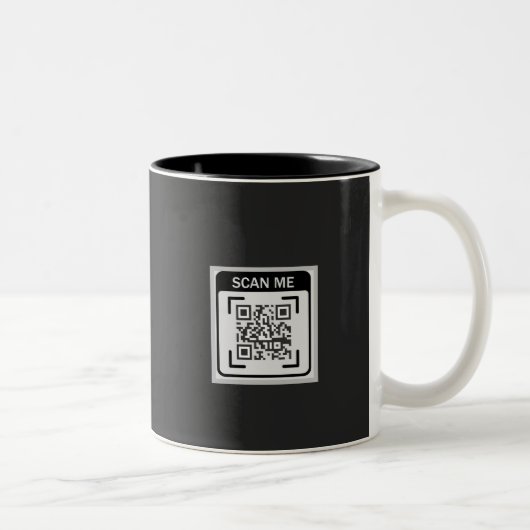 Simple Logo QR Code Business Black ツートーンマグカップ (右)