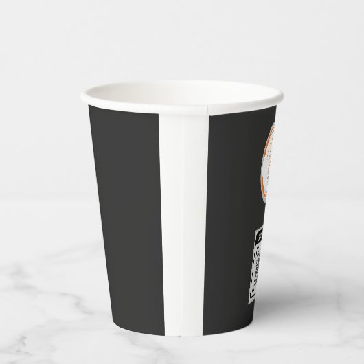 Simple Logo QR Code Business Black 紙コップ (右)