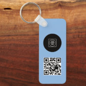 Simple Logo QR Code Business Blue Keychains キーホルダー (正面)