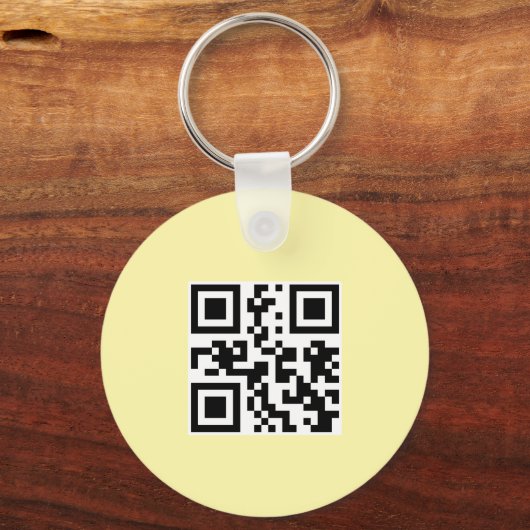 Simple Logo QR Code Business Light Yellow キーホルダー (裏面)