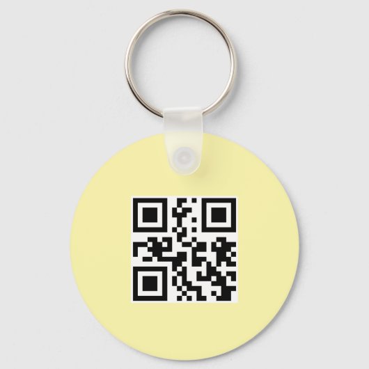 Simple Logo QR Code Business Light Yellow キーホルダー (裏面)