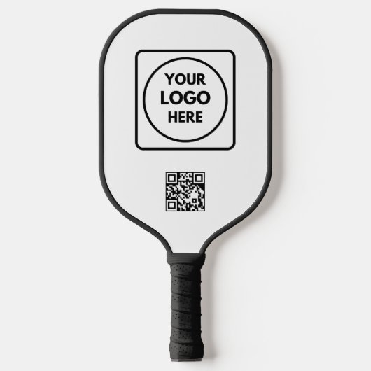 Simple Logo QR Code Business Promo Design ピックルボールラケット (正面)