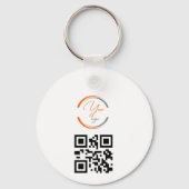 Simple Logo QR Code Business White キーホルダー (正面)