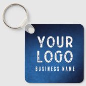 Simple Logo QR Code Promotional Blue Gradient キーホルダー (正面)