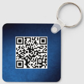 Simple Logo QR Code Promotional Blue Gradient キーホルダー (裏面)