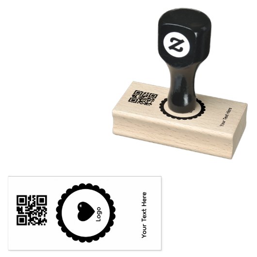 Simple Logo 'QR Code' Text Business Promotional ラバースタンプ (押印)