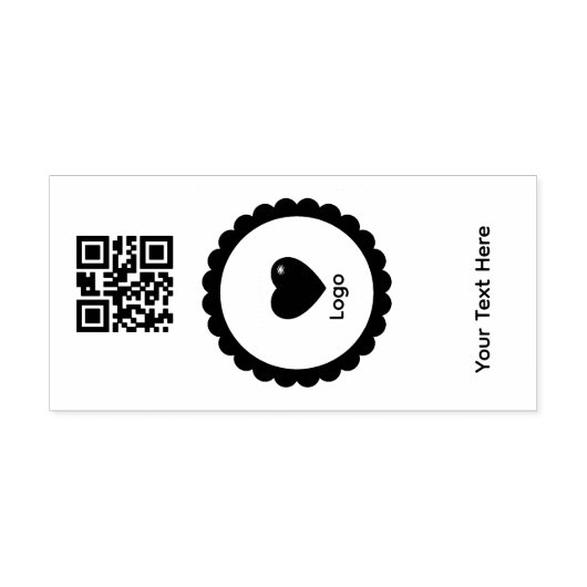 Simple Logo 'QR Code' Text Business Promotional ラバースタンプ (インプリント)