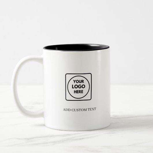 Simple Logo QR Code Two Tone Business Mug ツートーンマグカップ (左)