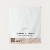 Simple Logo QR Vendor Event Display Table Runner タペストリー (正面)