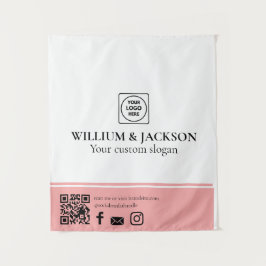 Simple Logo QR Vendor Event Promotional Display タペストリー