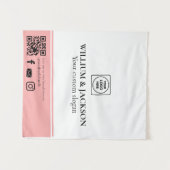 Simple Logo QR Vendor Event Promotional Display タペストリー (正面(横))