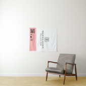 Simple Logo QR Vendor Event Promotional Display タペストリー (インサイチュ(横))