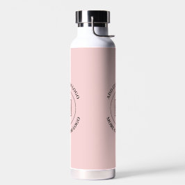 Simple Logo Text Blush Pink Business Branding ウォーターボトル