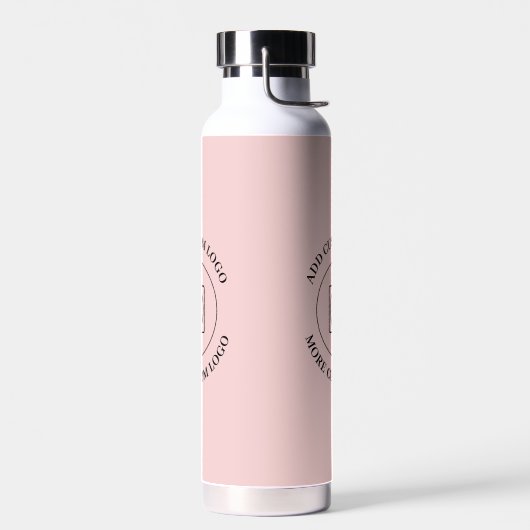 Simple Logo Text Blush Pink Business Branding ウォーターボトル (左面)