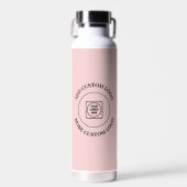 Simple Logo Text Blush Pink Business Branding ウォーターボトル (正面)