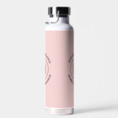 Simple Logo Text Blush Pink Business Branding ウォーターボトル (右面)