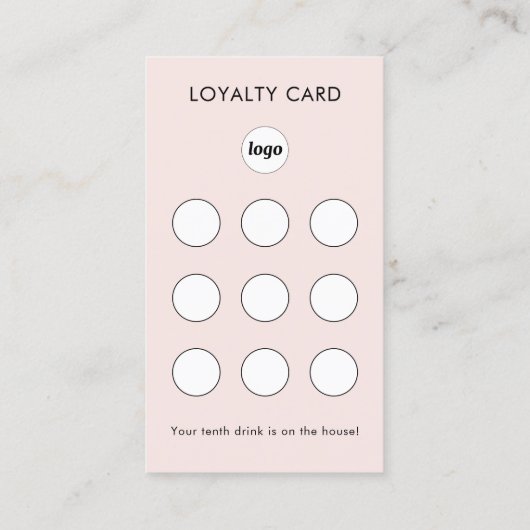 Simple Logo Text Business Customer Loyalty Card 名刺 (裏面)