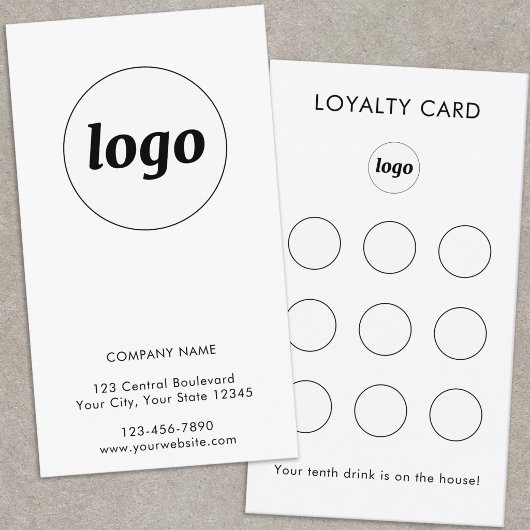 Simple Logo Text Business Customer Loyalty Card 名刺
