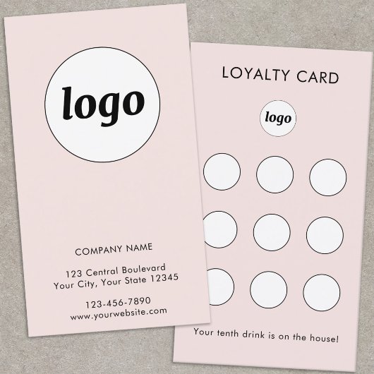 Simple Logo Text Business Customer Loyalty Card 名刺