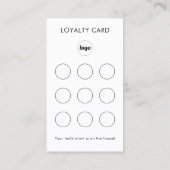 Simple Logo Text Business Customer Loyalty Card 名刺 (裏面)