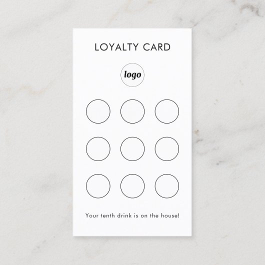 Simple Logo Text Business Customer Loyalty Card 名刺 (裏面)