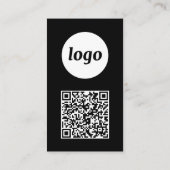Simple Logo Text QR Code Vertical Black 名刺 (裏面)