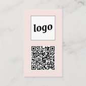 Simple Logo Text QR Code Vertical Blush Pink 名刺 (裏面)