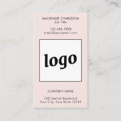 Simple Logo Text QR Code Vertical Blush Pink 名刺 (正面)