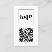 Simple Logo Text QR Code Vertical Format 名刺 (裏面)