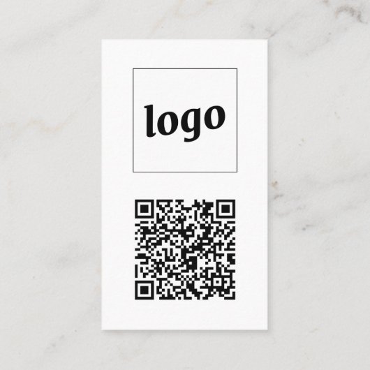 Simple Logo Text QR Code Vertical Format 名刺 (裏面)